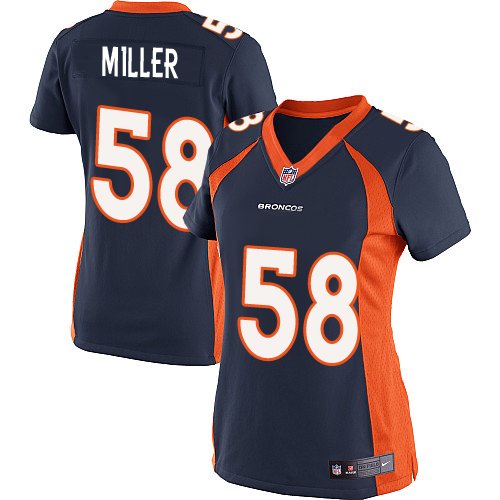 Women's Limited Von Miller Nike Jersey Navy Blue Alternate - #58 NFL Denver Broncos